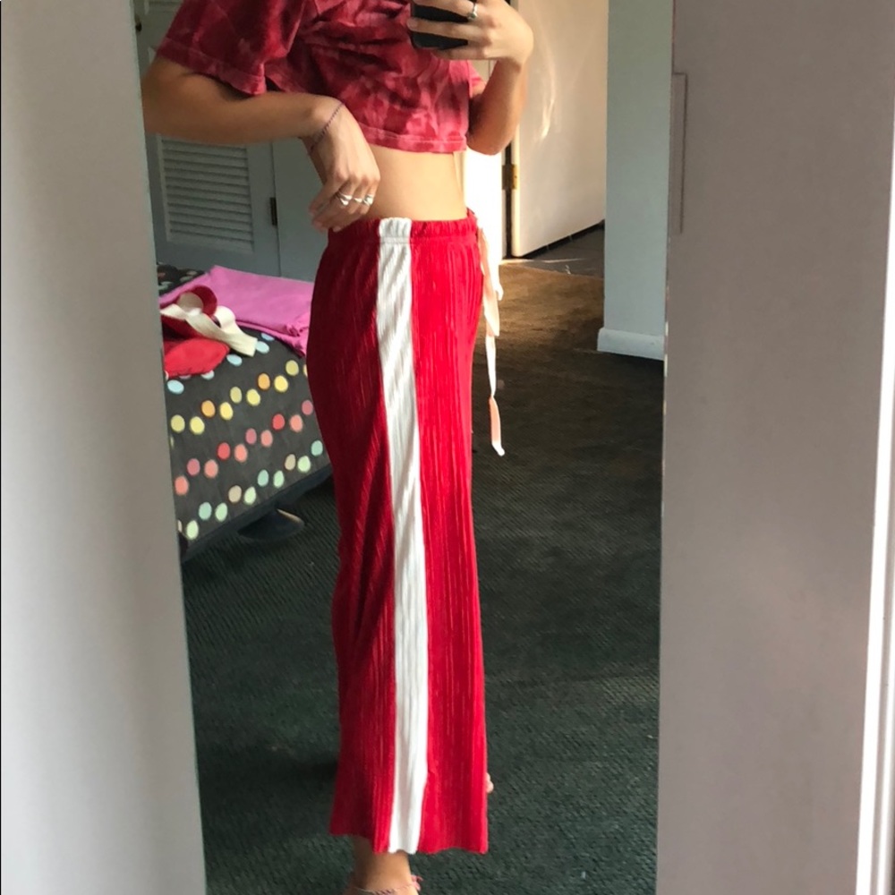UO funky pants red and white